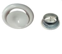 Bouche de soufflage circulaire en métal avec noyau réglable à collerette, air Ø 80 mm Blanc