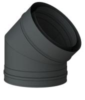 Coude 45° concentrique avec bride Ø 100/150 mm Noir mat