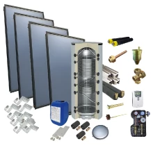 Kits Chauffe Eau thermique, 4 capteurs solaires et ballon d'eau fraîche 500