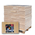 Bûches de bois compressé en palette de 112 paquets de 10 kg